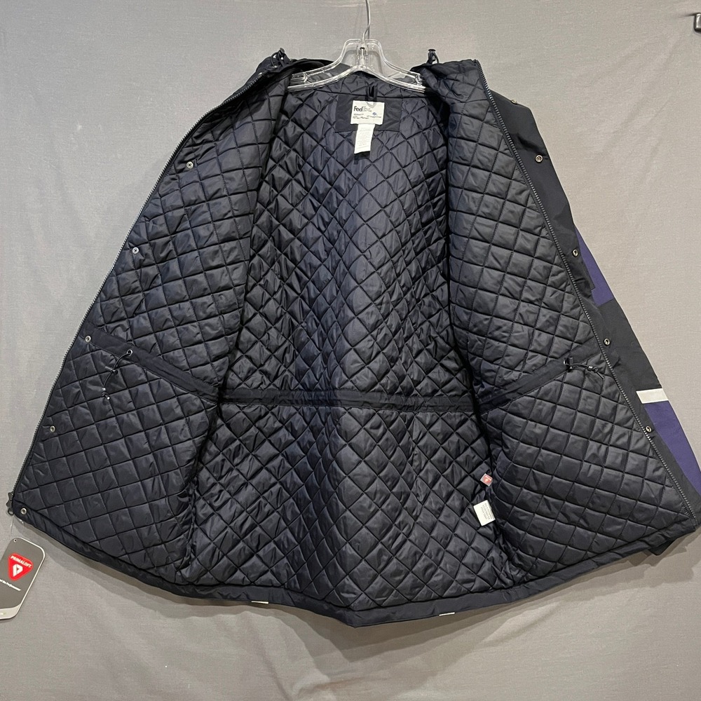 FedEx Stan Herman Primaloft Parka Jacket Mens Medium Blue Black FD3330 NWT - Picture 5 of 8